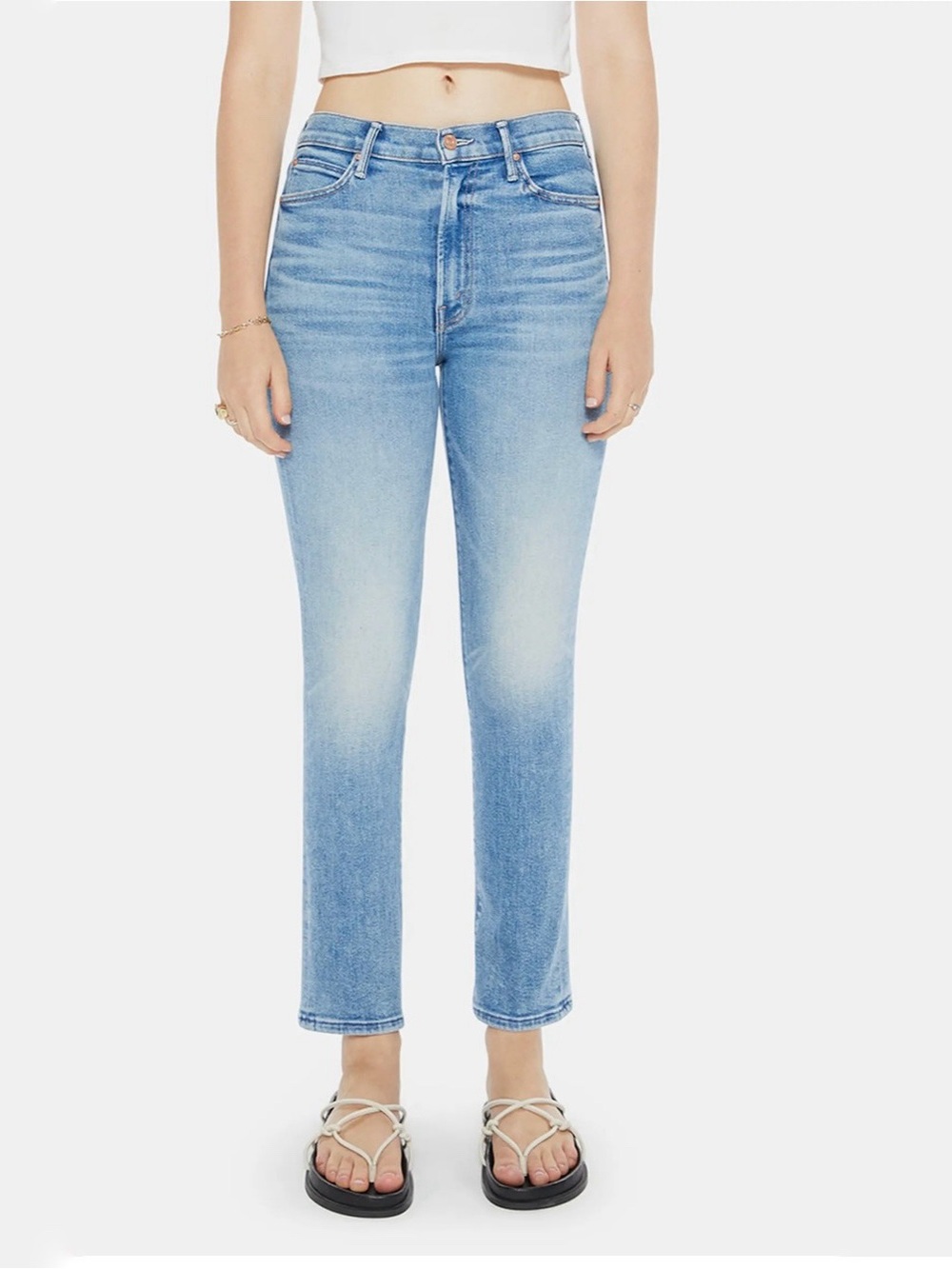 MOTHER High Waisted Rascal Flood‎ in Eye Of The Tiger Straight Jeans 28